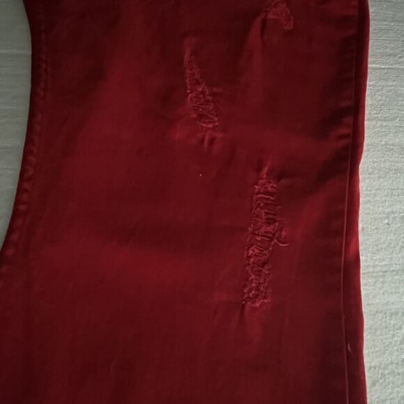 NWT Evolution In Design Womens Jeans SZ 54 Slim Red Denim Distressed Stretch - Picture 4 of 13